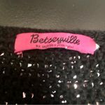 Betsey Johnson Vintage Y2K  Sequin Cardigan Sweater Black Pink-Silver Cropped Med Photo 5