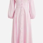 J.Crew Stretch Viscose-Blend Button-Front Midi Dress Light Pink 16 Photo 3