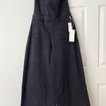 Anthropologie Pilcro Strapless Polished Wide-Leg Denim Jumpsuit, Size 4 Photo 6