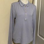 J.Crew NWT Flawed Frosty Blue Refined Rib Long Sleeve Collared Polo Shirt L Photo 1