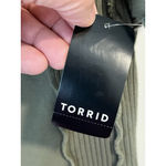 Torrid  Top Womens Size L Army Green Ribbed Short Sleeve Quarter Button Shirt NWT Photo 6