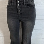 Forever 21 Pants Women 27 Black Denim Jeans Mega Flare Raw Hem Cotton Button Fly Photo 16