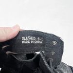 Jeffrey Campbell [] Black Slashed Nubuck Leather Lace Up Combat Boots Size 6.5 Photo 8