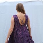 Ecote Raw Seam Purple Paisley Dress Photo 4