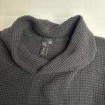 Focus Black Waffle Knit Cowl Neck Sweatshirt Top Kangaroo Pocket Lounge Beach M Size M Photo 4