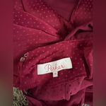 Parker  Boudoir Culotte Jumpsuit Ruffles Wide Leg Dots Cranberry Red Size Medium Photo 7