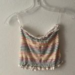 Heart & Hips Rainbow Stripes Sleeveless Cropped Stretch Tube Top Photo 0
