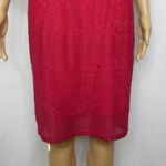 Laundry by Shelli Segal Laundry Shelli Segal Red Lace Crochet Dress V Back Photo 3