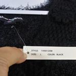 Sharagano  Black Fuzzy Eyelash Short Sleeve Top Size L Photo 5