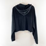 Alo Yoga Alo Muse Ribbed Cropped Pullover Hoodie Sweatshirt Black Large Photo 3