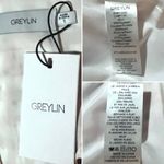 Greylin  Dorothy Eyelet Daisy Tie Front Gingham Dress Tiered Peach White S NWT Photo 10