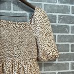 FASHION JACKSON THE DROP WOMENS POLKA DOT TAN AND BROWN MIDI DRESS SIZE SMALL Photo 1