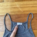 Brandy Melville  Gray Ribbed Spaghetti Strap Halter Neck Style Cropped Tank Top Photo 2