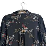 Jude Connally Melody Floral Black Long Sleeve Collared Printed High Low Top Sm S Photo 8