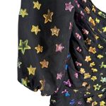 Shoshanna Ronnie Starry Night Black Rainbow Metallic Star One Shoulder Dress 6 Photo 8
