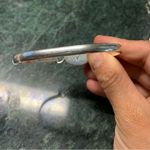 Oval Holographic Glass 925 Bangle Hinge Bracelet 6.75” Taxco Mexico Silver Photo 5