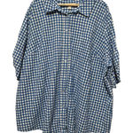 Woman Within ‎ Women Seersucker Button Top 3X Blue Gingham Cottagecore Cotton Photo 0
