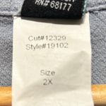 MiB Women Tunic Top 2X Slate Blue Button Front Textured Cotton Lagenlook Coastal Photo 7