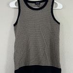 Jones New York Black Cream Checkered Sleeveless Blouse Top Preppy Office Neutral Photo 0