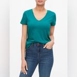 Talbots Y2K Vintage Slub Cotton V Neck Tee Womens S Cap Sleeve T-Shirt Basic Photo 2