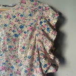 ZARA  Sequin Crop Ruffled Floral Top Ref 2488/009 Blogger’s favorite Size M Photo 3