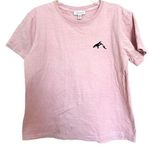 Topshop Asos Pink Whale Embroidered Short Sleeve Shirt Size Small Photo 0