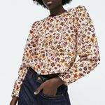 ZARA Quilted Floral Printed Top Size XS Photo 0