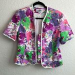 Vintage Floral quilted jacket size 12 Cotton USA spring floral Photo 0