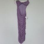NWT Blanc Clothing Strappy Cutout Bodycon Ruched MIDI Dress Size Small Lavender Purple Photo 2