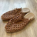 Free People  Mirage Woven Leather Flat Sandals in Brown EU Size 37 Photo 2