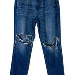 American Eagle  Hi Rise Tomgirl Jeans Womens 8 Medium Wash Rigid Distressed Photo 0