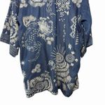 Johnny Was  Workshop Womens M Antonia Denim Kimono Jacket Embroidered Blue Boho Photo 9