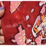 Quagga Kimono Cardigan One Size Red Colorful Floral Lightweight Boho Beach Photo 2