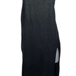 Motel  Womens Black Sleeveless Leopard Slit Open Back Cami Midi Slip Dress Size S Photo 0