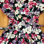 Vintage 80s Floral Dress Open Back Knee Length Skirt Size Small Multiple Photo 4