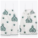 ZARA  Cotton Embroidered Rope Mini Dress Medium Shift Oversized Boxy 6895/058 Photo 7