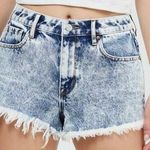 PacSun  Ultra High Waisted Festival Acid Wash Jean Shorts Frayed Hem Button Fly Photo 0