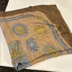 Vintage 100% silk scarf from the Specialty house tan gold brown Japan regency Photo 5