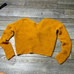 ZARA Mustard V-Neck Twist Sweater Photo 3