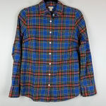 J.Crew Shirt Womens XS Blue Red Plaid 100% Cotton Long Sleeve Button-Up Preppy Photo 0