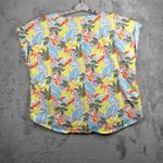LL Bean Signature Tee XL Tropical Leaf Print Shirt Top Colorful Spring Summer Yellow Photo 2