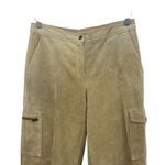 SILX Genuine Suede Cargo Pants Size 4 Tan Camel Leather Professional Clean Photo 3