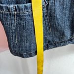 Vintage Denim Blazer Jacket Feather Trim Y2K 2000s Indie Sleaze Small Blue Photo 6