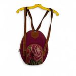 El Rosario Guatemala Colorful Embroidered Tapestry Backpack Purse Brown Photo 1