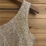 Vintage Fully Beaded Sequin Size Medium Lined Wool Cropped Tank Top Silver Photo 3
