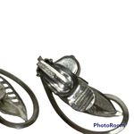 Vintage Silver Tone Leaf‎ Teal Stone Clip On Earrings Boho Retro Germany Photo 5