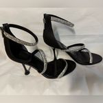 Marc Fisher strappy shiny Black stiletto Heels with Silver Rhinestones size 9 Photo 5