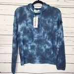 FOR THE REPUBLIC NWT Blue Tye Dye Hoodie Sweater Top Size Small Photo 4