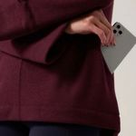 Athleta  Burgundy Kozy Karma funnel neck sweatshirt SZ:S Photo 3