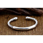 Boutique Unisex Twist Bar 925 Sterling‎ Silver Cuff Bracelet, Adjustable Photo 13